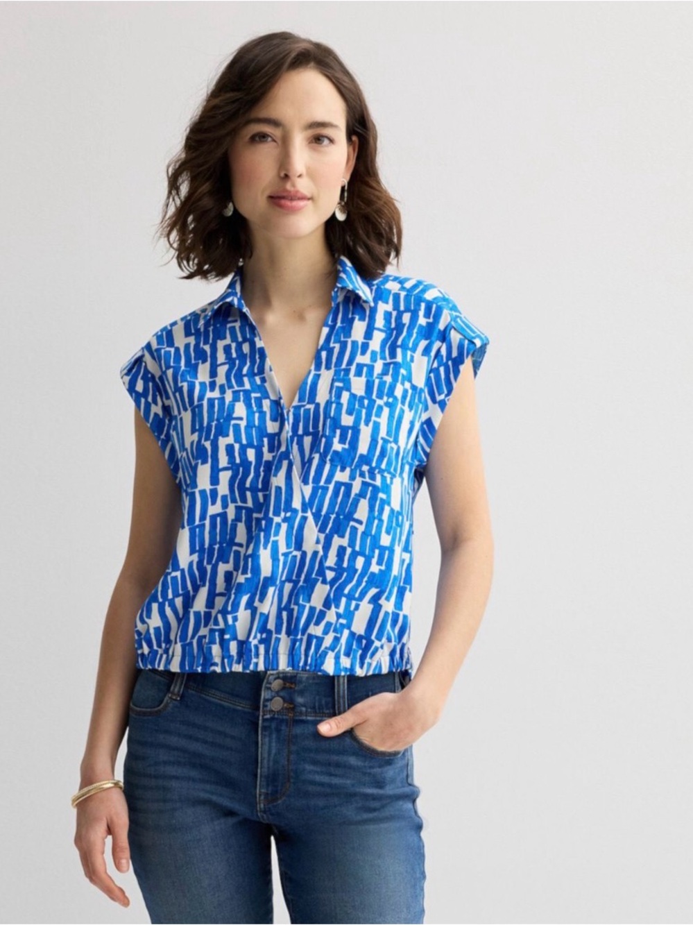 Nine West Dolman V Neck Blouse